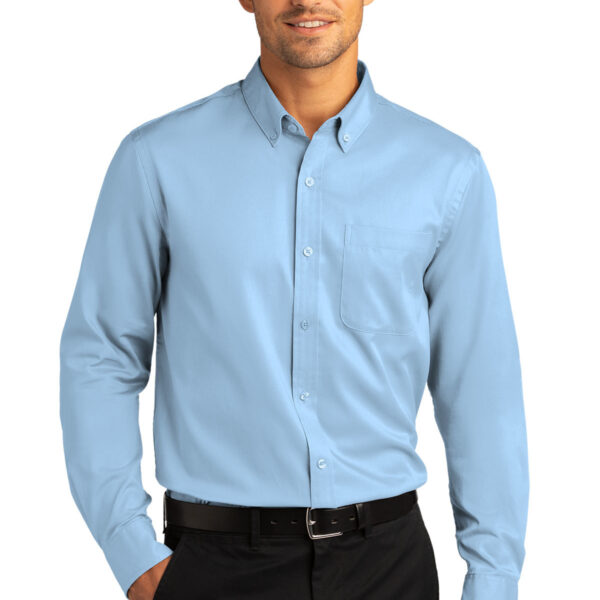 port authority® long sleeve superpro react™ twill shirt