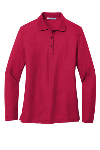 port authority® ladies silk touch™ long sleeve polo