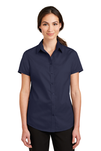 port authority® ladies short sleeve superpro™ twill shirt