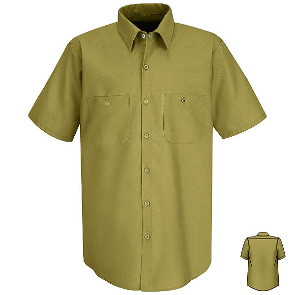 short sleeve wrinkle resistant cotton work shirt sc40
